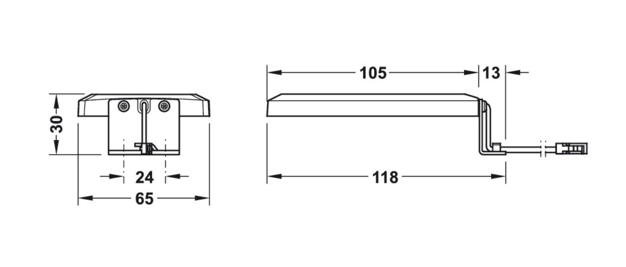 AB-G74160 (KROMI/MUSTA) Tehokas led valaisin esim. kaapin päälle asennettavaksi 12V (ei sisällä muuntajaa)