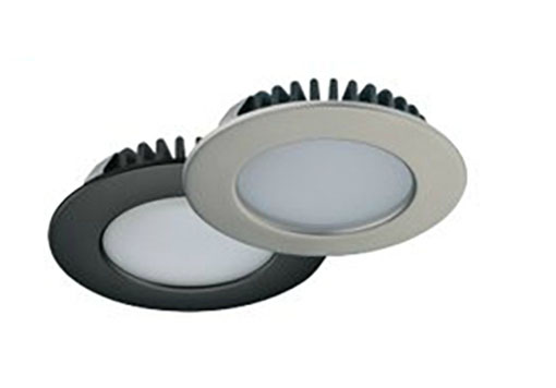 Upotettava LED Kaluste valaisin (3,2W Nic.Mat/ WW/3000K). Suosittu malli halogen lampun tilalle (kauluksilla pinta asennettava)